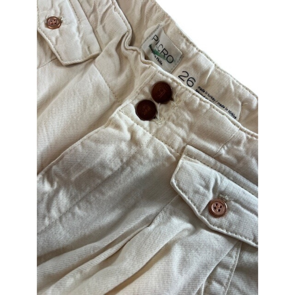 Pilcro and the Letterpress Cream Pleated Cinch Back Pants Size 26 Boho chic